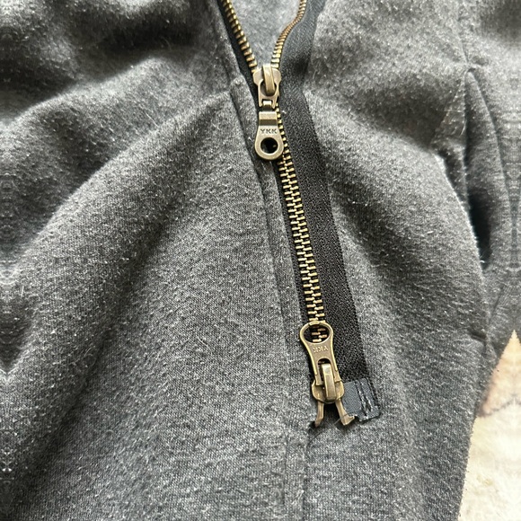 Aakasha Asymmetrical Long Hoodie XS Dark Gray Avant Garde Zip Jacket - Picture 3 of 9